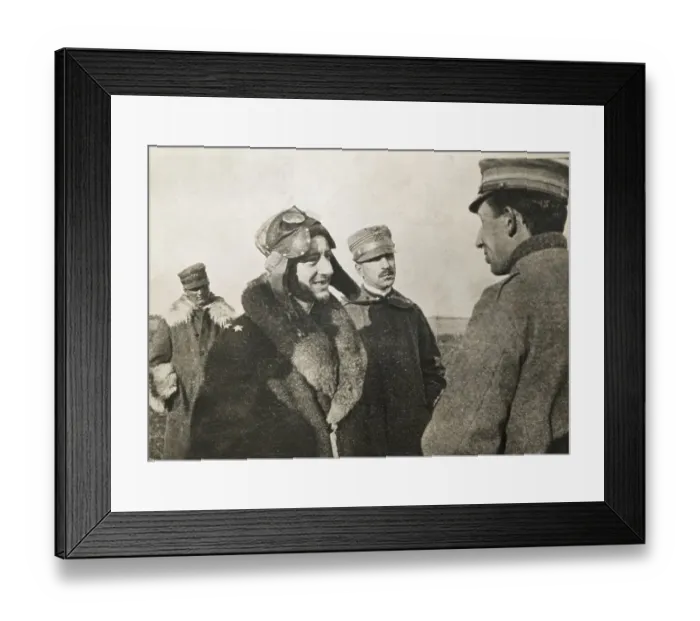 Framed Print : Portrait of Gabriele D'Annunzio Conversing with Officials on Field Framed Print : Portrait of Gabriele D'Annunzio Conversing with Officials on Field