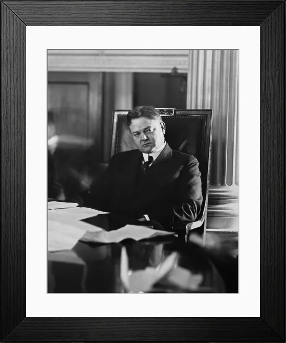 Framed Print : Portrait of Herbert Hoover Reclining in His Office Framed Print : Portrait of Herbert Hoover Reclining in His Office
