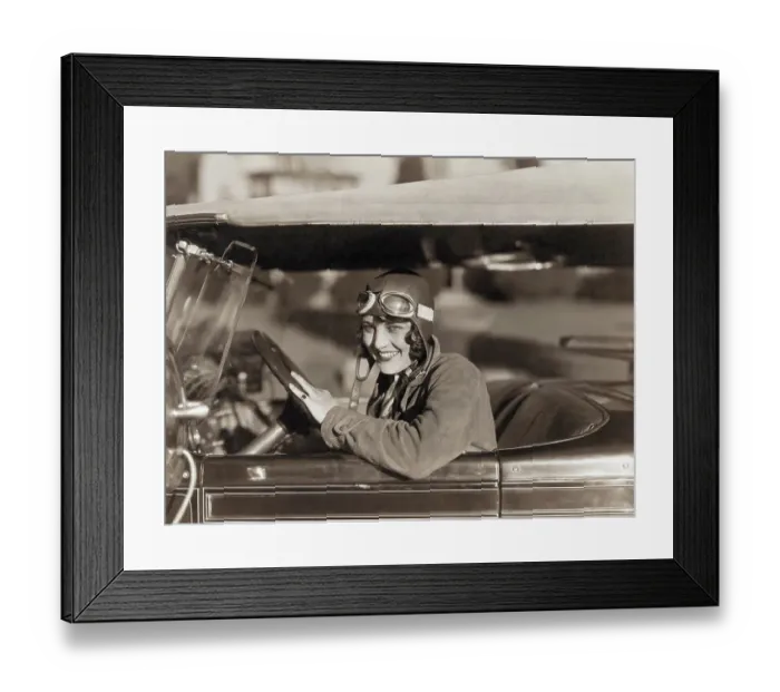 Framed Print : Aviatrix Ruth Elder Driving Car Framed Print : Aviatrix Ruth Elder Driving Car