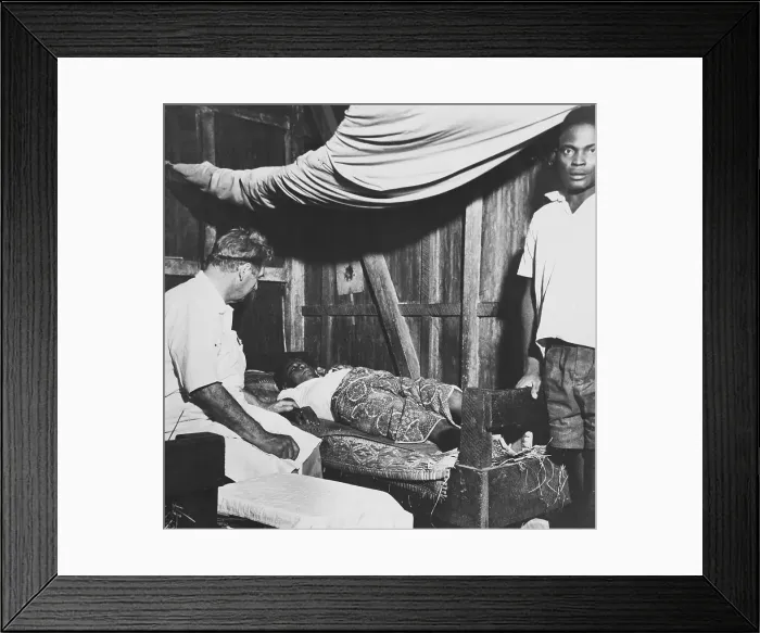 Framed Print : Physician Albert Schweitzer Visiting a Patient Framed Print : Physician Albert Schweitzer Visiting a Patient