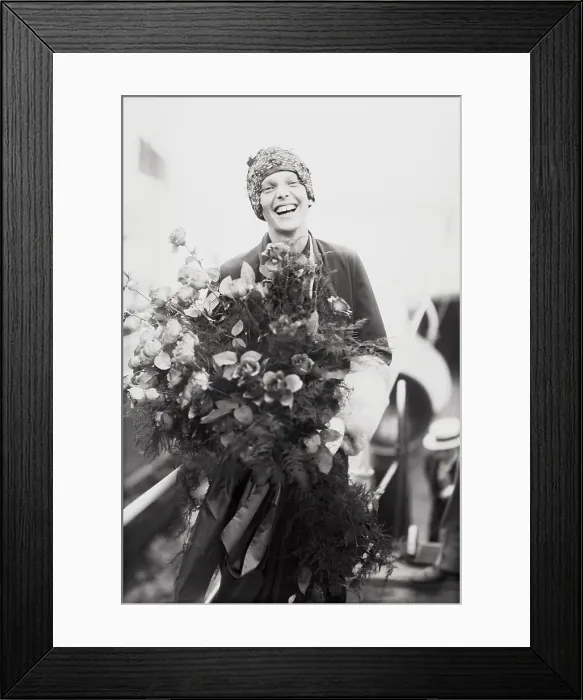 Framed Print : Portrait of Amelia Earhart Framed Print : Portrait of Amelia Earhart