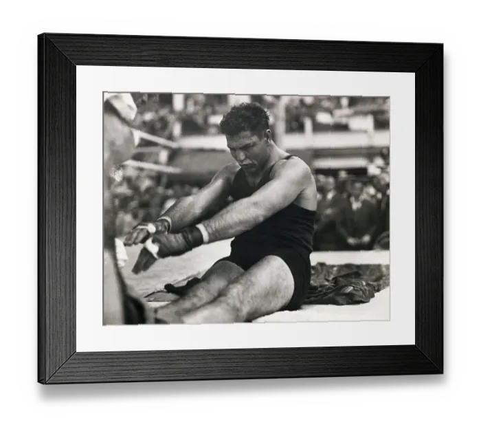 Framed Print : Boxer Jack Dempsey Stretching Before Match Framed Print : Boxer Jack Dempsey Stretching Before Match