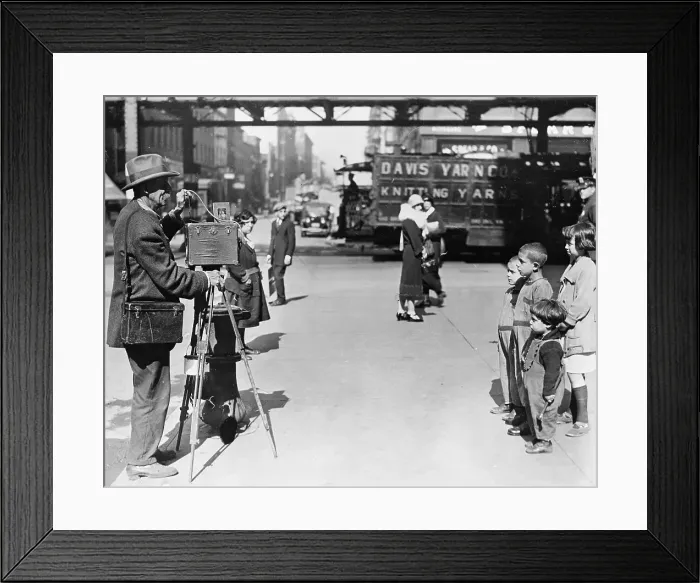 Framed Print : Children Posing for Photographer