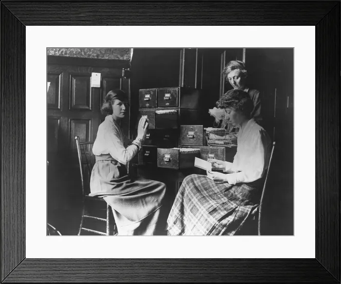 Framed Print : Looking at Record of Suffrage Votes Framed Print : Looking at Record of Suffrage Votes
