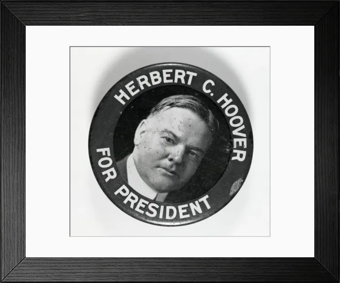 Framed Print : Herbert Hoover Campaign Button Framed Print : Herbert Hoover Campaign Button