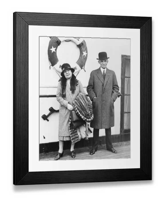 Framed Print : Henry Ford and Wife Arriving in England Framed Print : Henry Ford and Wife Arriving in England