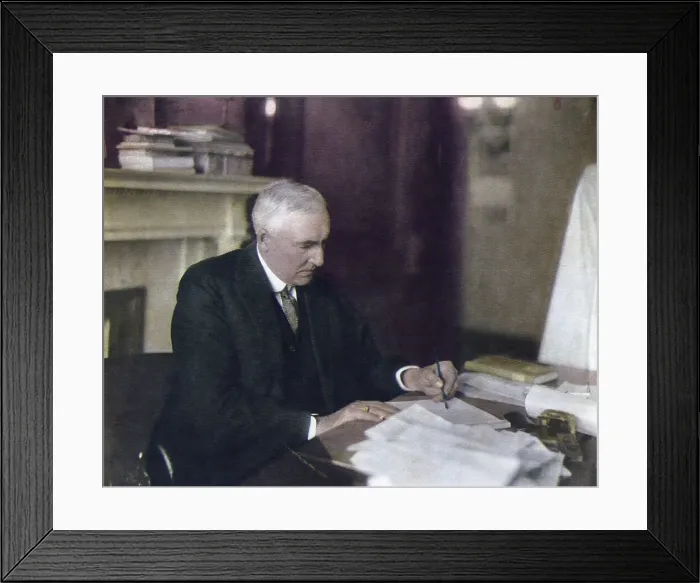 Framed Print : President Warren G. Harding At Desk Framed Print : President Warren G. Harding At Desk