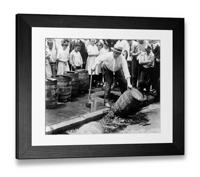 Framed Print : Police Destroying Barrels Of Beer Framed Print : Police Destroying Barrels Of Beer