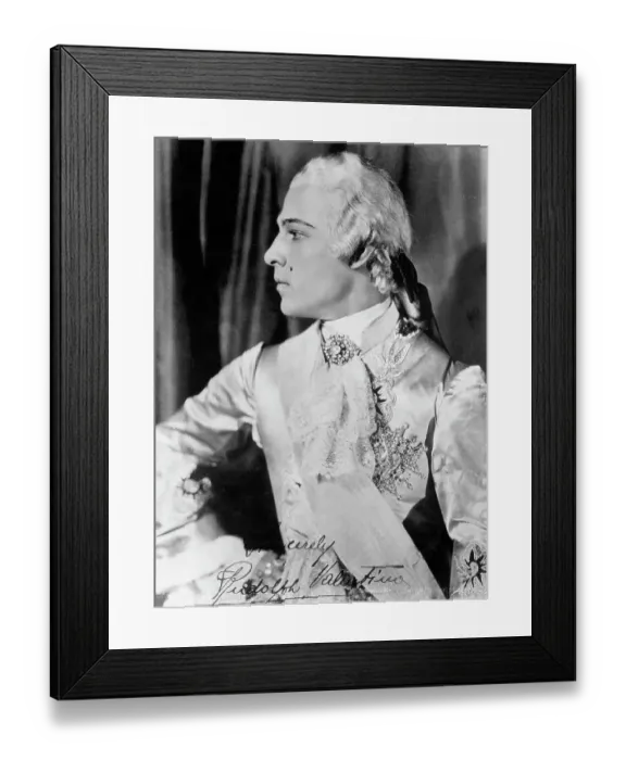 Framed Print : Rudolph Valentino Portrait W / Signature Framed Print : Rudolph Valentino Portrait W / Signature