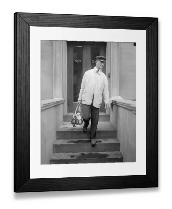 Framed Print : Milk Man Delivering Milk Framed Print : Milk Man Delivering Milk