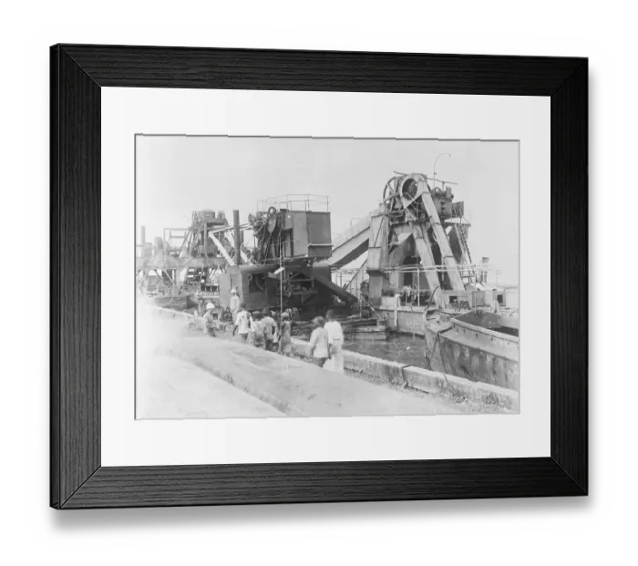 Framed Print : Industrial Manufacturing Ships in Port in Cameroon