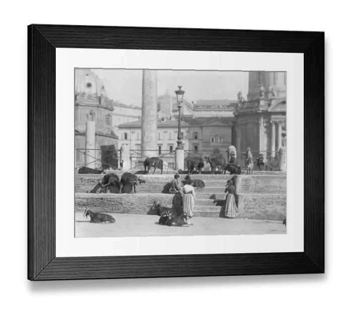 Framed Print : Sellers of Goat Milk Waiting Near Building Framed Print : Sellers of Goat Milk Waiting Near Building