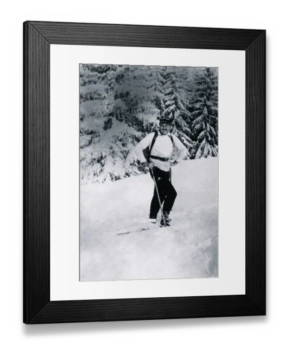 Framed Print : Ernest Hemingway Skiing Framed Print : Ernest Hemingway Skiing