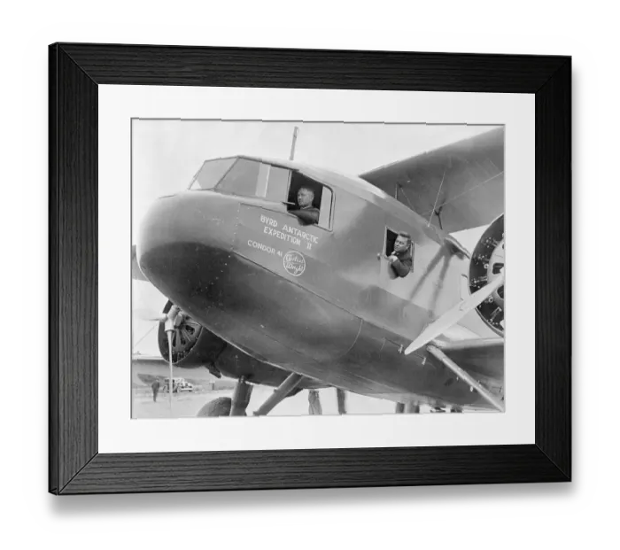 Framed Print : Richard E. Byrd in Airplane Framed Print : Richard E. Byrd in Airplane