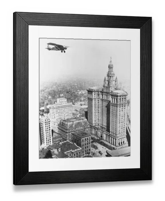 Framed Print : Aircraft Flying over New York