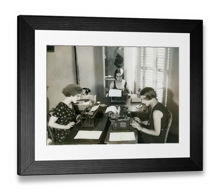 Framed Print : Three Women Typing Framed Print : Three Women Typing