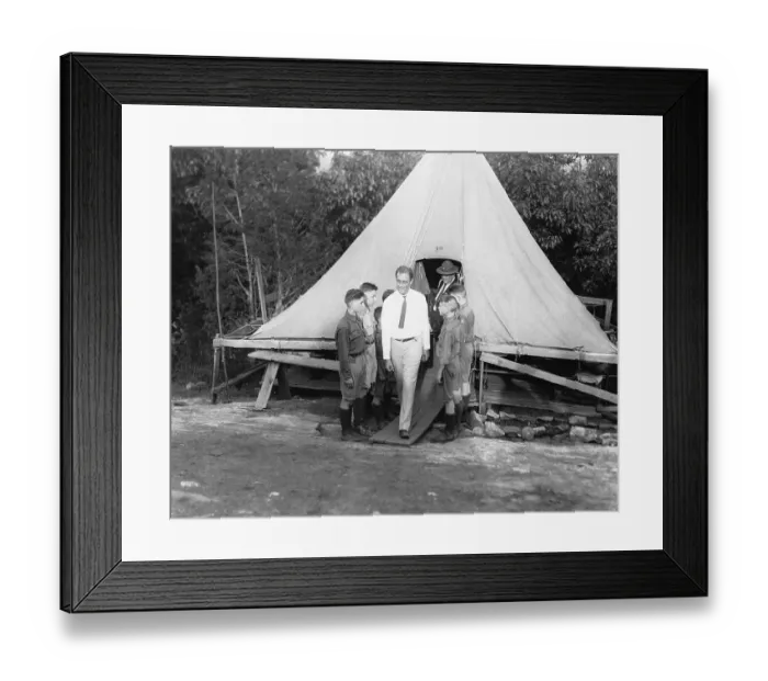 Framed Print : Franklin Delano Roosevelt Inspecting Boy Scout Camp Framed Print : Franklin Delano Roosevelt Inspecting Boy Scout Camp