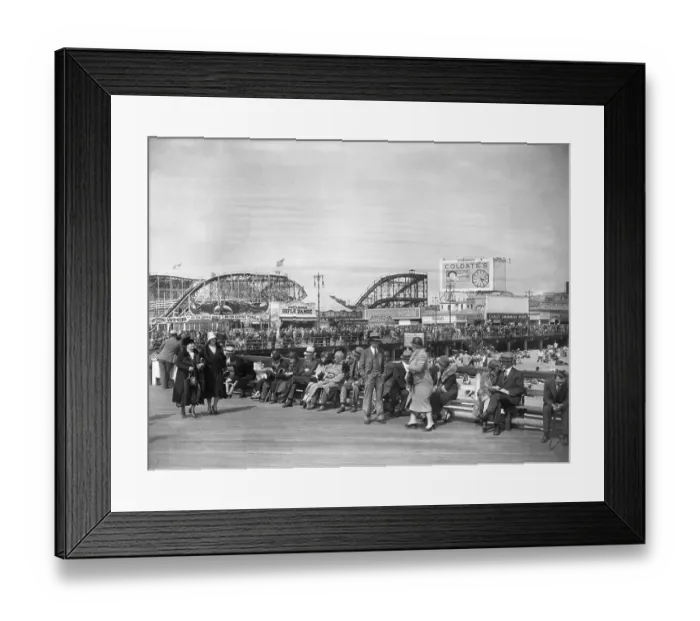 Framed Print : Coney Island Boardwalk In New York 1920s Framed Print : Coney Island Boardwalk In New York 1920s