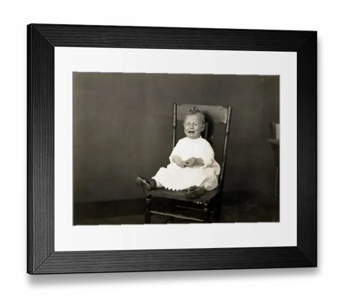 Framed Print : Baby Sitting In Chair Crying Framed Print : Baby Sitting In Chair Crying