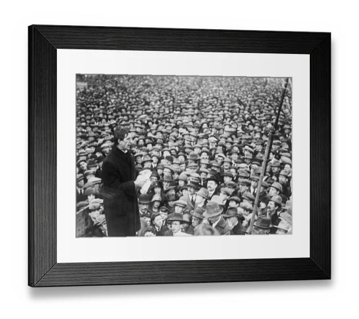 Framed Print : Eamon de Valera Speaking to Crowd