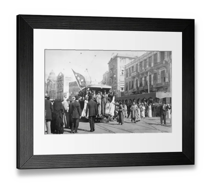 Framed Print : Rioting Students Taking Over Trolley Car Framed Print : Rioting Students Taking Over Trolley Car