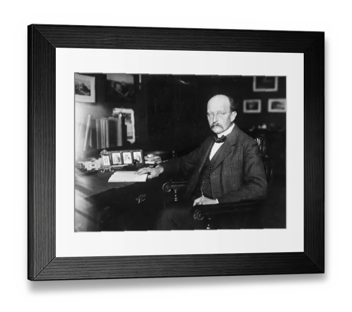Framed Print : Prof. Planck Seated At His Desk Framed Print : Prof. Planck Seated At His Desk