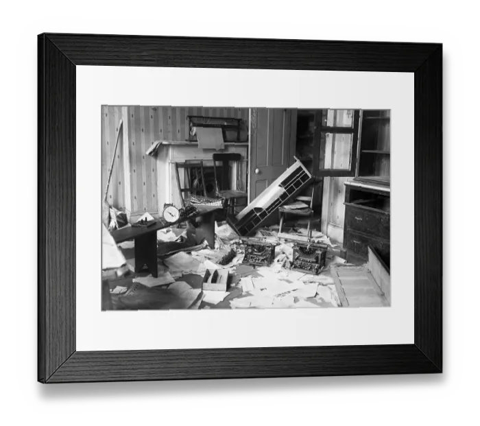 Framed Print : Communist Head Quarters Raided By Police Framed Print : Communist Head Quarters Raided By Police