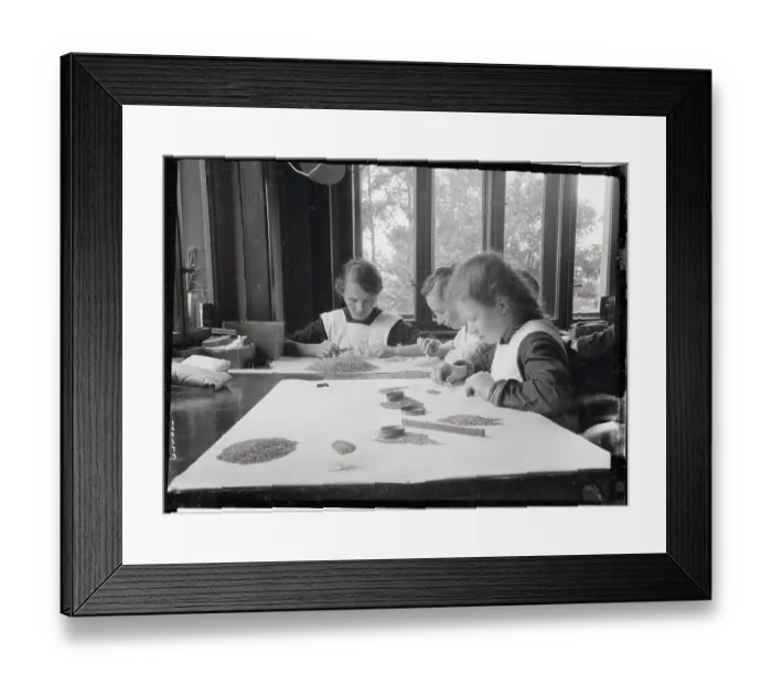 Framed Print : Girls Working as Jewel Center Apprentices Framed Print : Girls Working as Jewel Center Apprentices