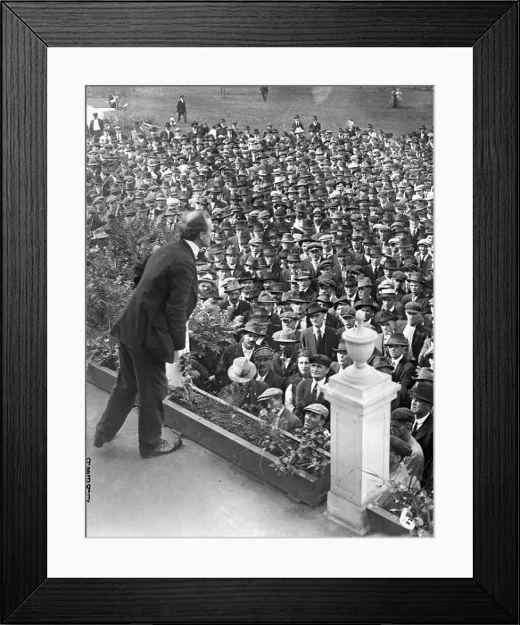 Framed Print : Strike Agitator Addressing Crowd Framed Print : Strike Agitator Addressing Crowd