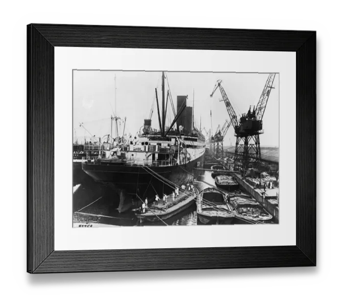 Framed Print : Big Ship Berths In London Port