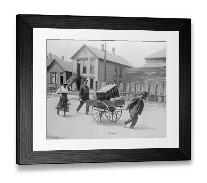 Framed Print : Black Residents Moving Belongings Framed Print : Black Residents Moving Belongings