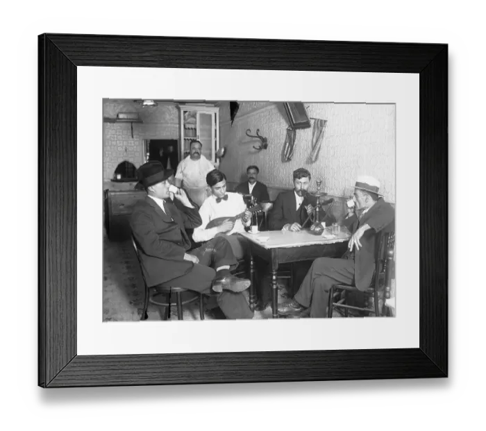 Framed Print : A Greek Restaurant Scene Framed Print : A Greek Restaurant Scene