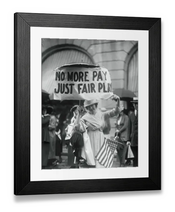 Framed Print : Striking Actors Equity Member with Picket Sign Under Umbrella Framed Print : Striking Actors Equity Member with Picket Sign Under Umbrella