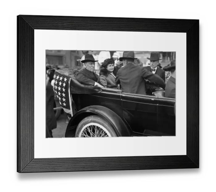Framed Print : Woodrow Wilson Riding in Car Framed Print : Woodrow Wilson Riding in Car