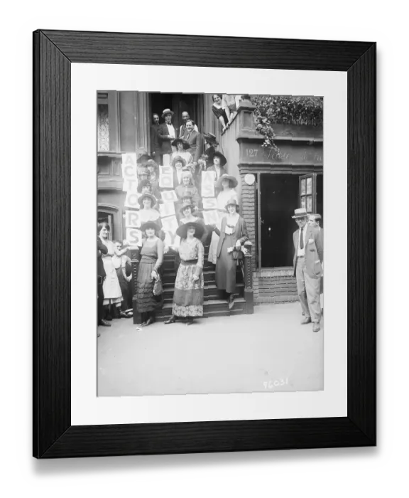 Framed Print : Chorus Girls with Actors Equity Signs Framed Print : Chorus Girls with Actors Equity Signs