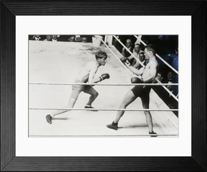 Framed Print : Boxer Backing Opponent Into Corner Framed Print : Boxer Backing Opponent Into Corner