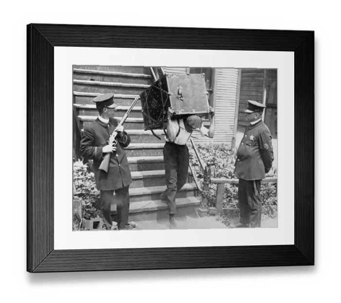 Framed Print : Man Moving Belongings
