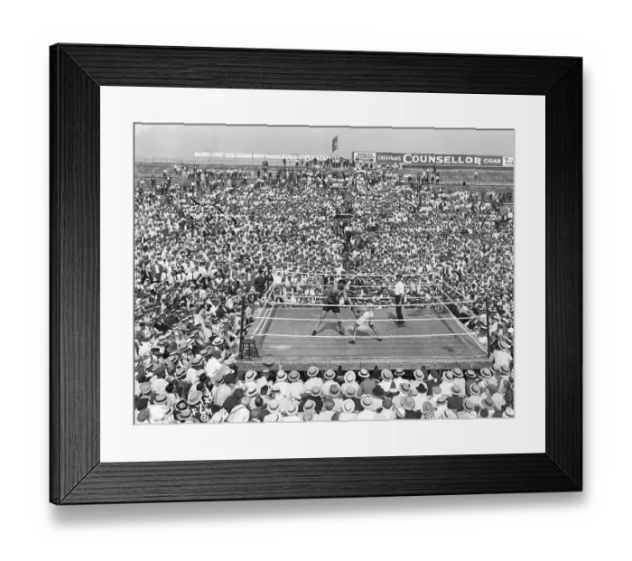 Framed Print : Jack Dempsey-Jess Willard Fight, Aerial Framed Print : Jack Dempsey-Jess Willard Fight, Aerial