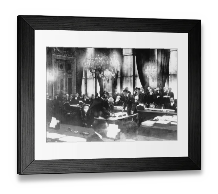 Framed Print : Georges Clemenceau Signing Treaty of Versailles Framed Print : Georges Clemenceau Signing Treaty of Versailles