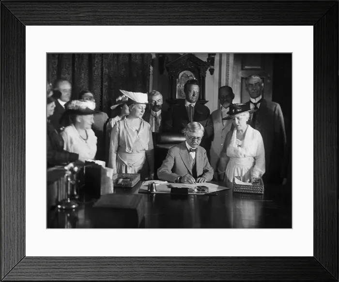 Framed Print : Marshall Signs Suffrage Resolution Framed Print : Marshall Signs Suffrage Resolution