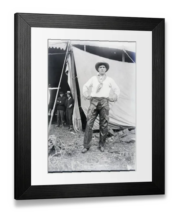 Framed Print : Jess Willard in Cowboy Outfit in Circus Framed Print : Jess Willard in Cowboy Outfit in Circus