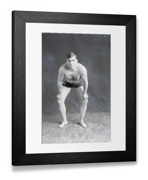 Framed Print : Jess Willard Bent Over, Shirtless Framed Print : Jess Willard Bent Over, Shirtless