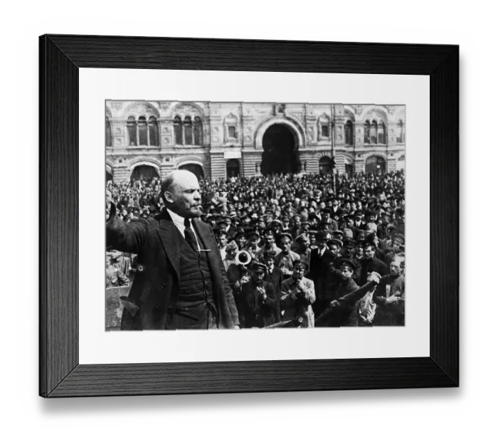 Framed Print : Vladimir Lenin Speaking to Crowd Framed Print : Vladimir Lenin Speaking to Crowd