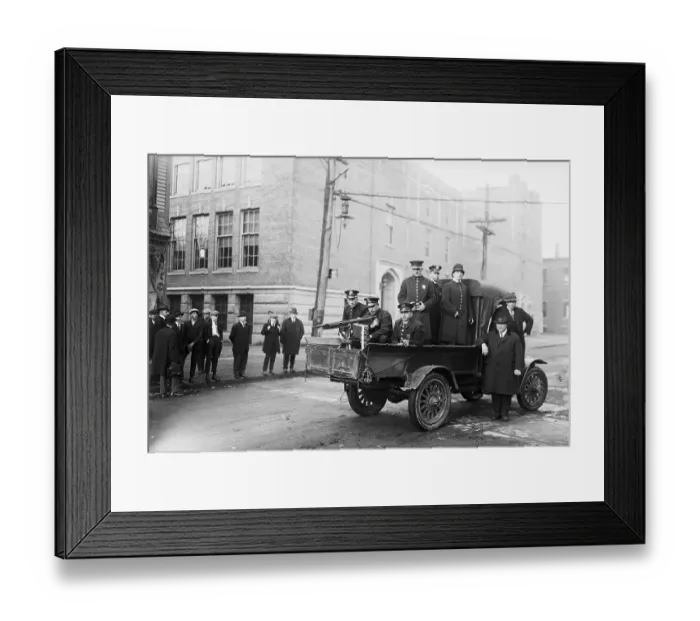 Framed Print : Police Patrol with Machine Gun on Truck Framed Print : Police Patrol with Machine Gun on Truck
