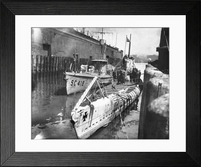 Framed Print : View Of Captured German U-Boat 1919 Framed Print : View Of Captured German U-Boat 1919