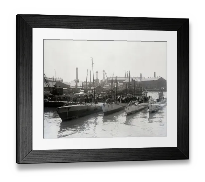 Framed Print : Captured German Submarines In Brooklyn Framed Print : Captured German Submarines In Brooklyn