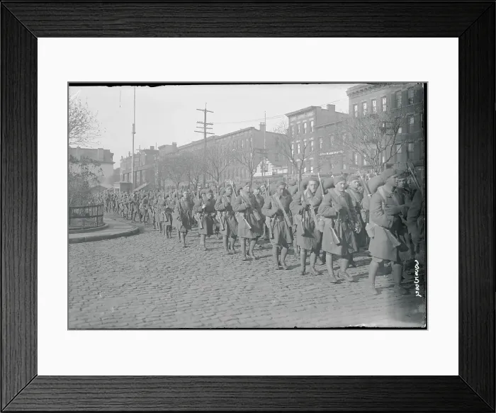 Framed Print : Soldiers Marching in Street Framed Print : Soldiers Marching in Street