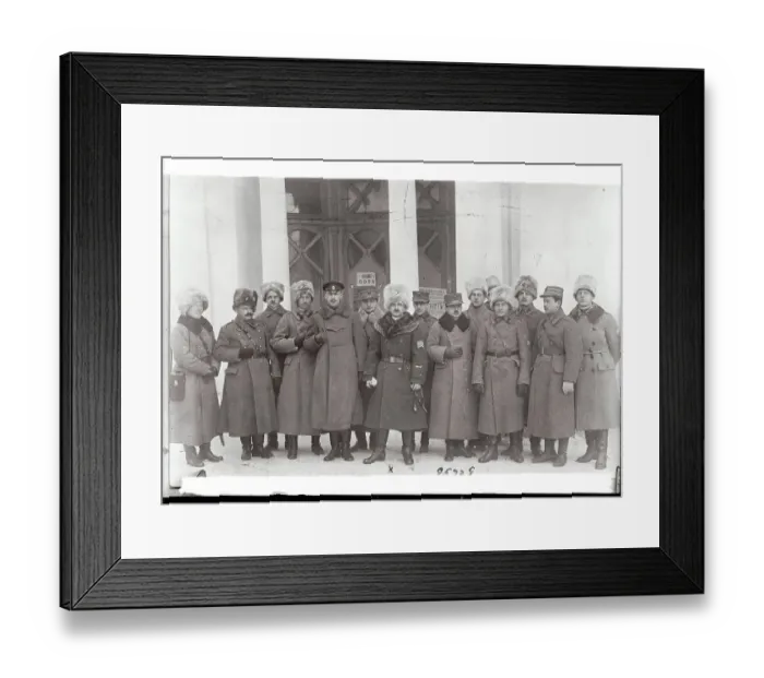 Framed Print : Soldiers Posing in Front of Building Framed Print : Soldiers Posing in Front of Building