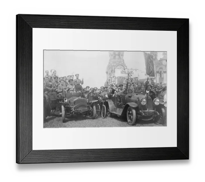 Framed Print : Bolshevik Officers in Car Framed Print : Bolshevik Officers in Car