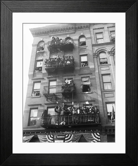 Framed Print : African Am People On Fire Escapes;Parade Framed Print : African Am People On Fire Escapes;Parade
